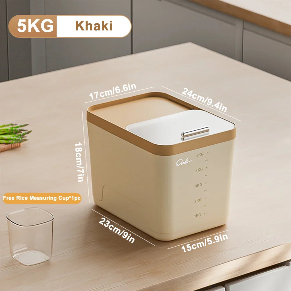 10KG Storage Container – Sealed Cereal, Pet Food, Rice, or Flour Dispenser with Buckle